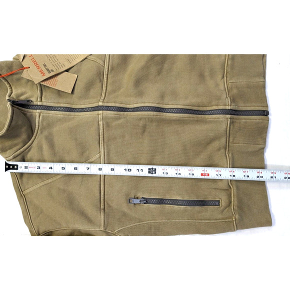 Merrell Scout Zip Up Sweater Women Size XS Beige Relaxed Crop Fit Long Sleeve - Picture 7 of 7